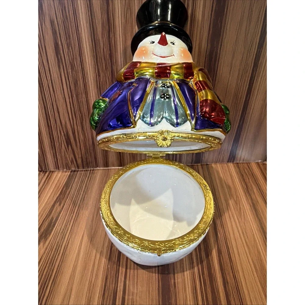 Christopher Radko Snowman Hinged Trinket Box 2006 Stash Jewelery Gift Box